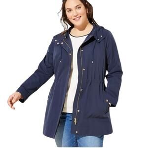 Loft Deep Space Blue Modern Anorak Jacket / Coat Hooded SMALL Outdoors Camping